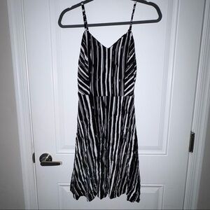 Striped Dress Adjustable Strap & Pockets